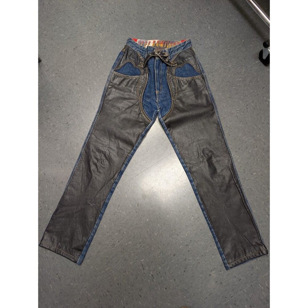 Vintage Jeff Hamilton Leather Chaps Denim Size 29 Grail